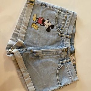 SIWY Designer Denim Mickey Mouse shorts NWT